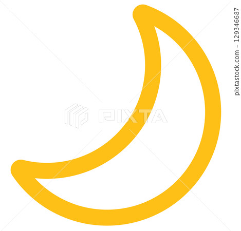 Crescent moon icon illustration 129346687