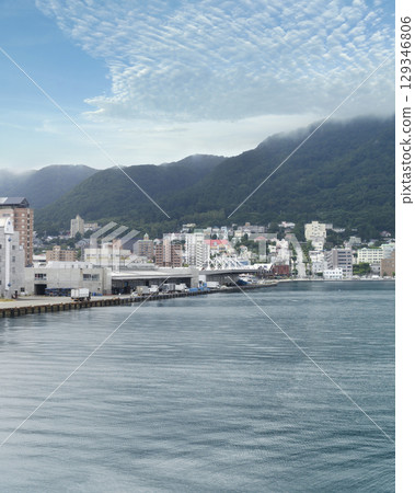 View from the Mashu Maru in Hakodate (Bay Area, towards Mt. Hakodate) 129346806