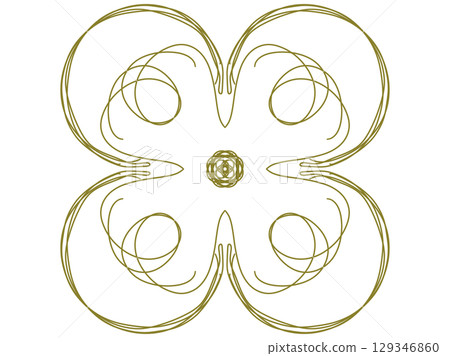 A simple illustration of a luxurious golden flower 129346860