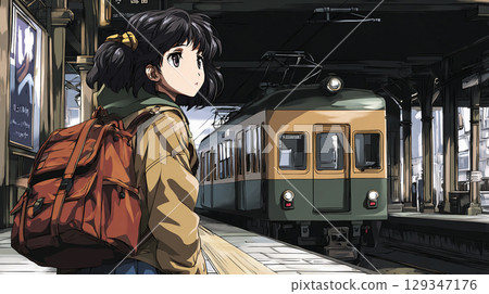 等待火車的婦女 129347176