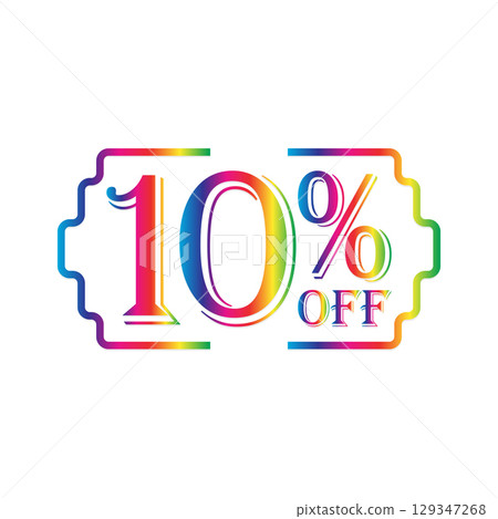 10% Off Colorful Discount Coupon Promo 129347268