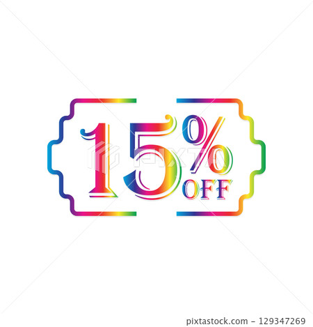 15% Off Colorful Voucher Discount Coupon Promo 129347269
