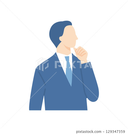 Thinking business person, man in a suit Thinking business person, man in a suit 129347359