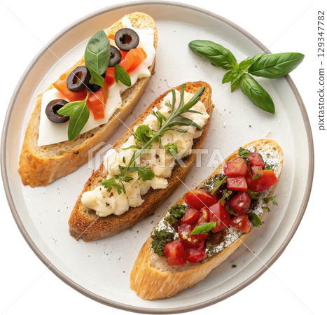Autumn Assortment of Crostini Appetizers Autumn Assortment of Crostini Appetizers 129347782