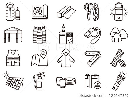 Disaster and disaster prevention icons 01 Disaster Prevention icons 129347892