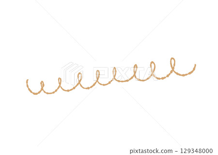 Hand-drawn looped garland-style line drawing illustration, gold 129348000