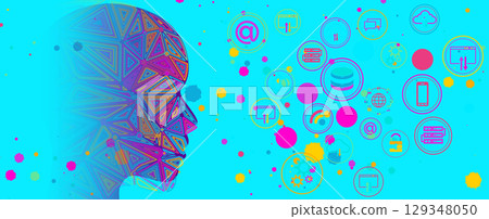 Abstract futuristic technology and science background 129348050
