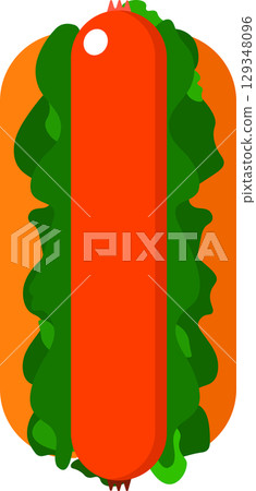 Illustration of an uncovered hot dog Illustration of an uncovered hot dog 129348096