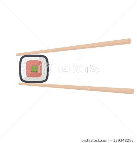 sushi roll and chopsticks sushi roll and chopsticks 129348292
