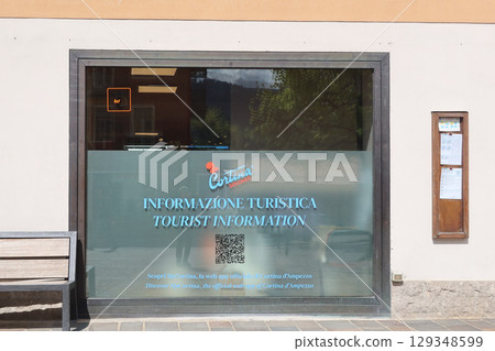 Cortina d'Ampezzo tourist information center in Cortina, Italy. May 14, 2025 Cortina d'Ampezzo tourist information center in Cortina, Italy. May 14, 2025 129348599