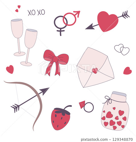 romantic clip art collection 129348870