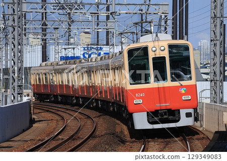 [Hanshin] 8000 series ~ Red body car ~ Express (Hanshin Main Line: Daimono Station) 129349083