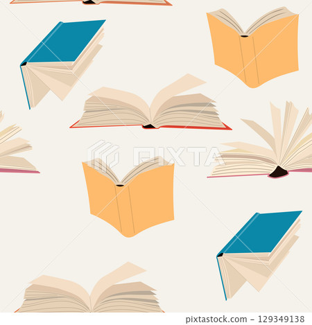 Open books flying seamless pattern.  129349138