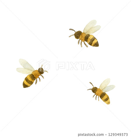 Watercolor series: A swarm of bees seen from a distance. Watercolor series: A swarm of bees seen from a distance. 129349373