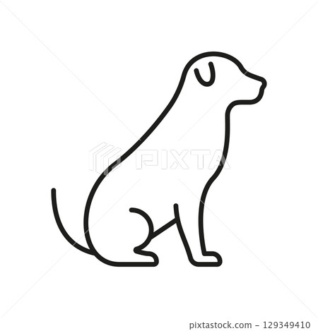 Dog Line Icon. Pet Animal Outline Symbol. Canine Companion, Loyalty And Domestic Animal. Editable Stroke. Isolated Vector Illustration 129349410