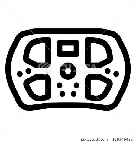 Sim racing steering wheel icon. sim racing gear. Outline style. 48x48 px 129349486