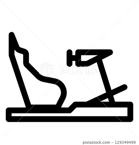 Racing Simulator Cockpit icon. Outline style. sim racing setup. Outline style. 48x48 px 129349499