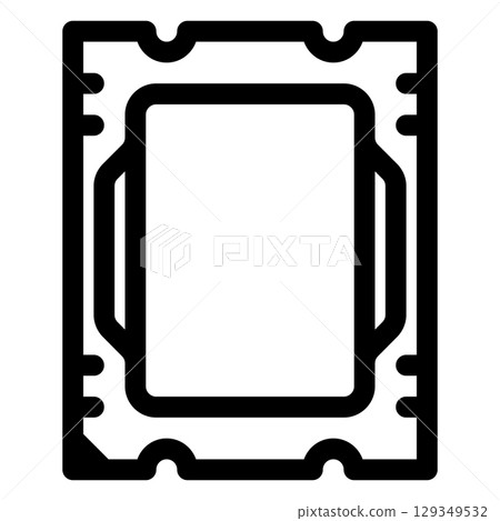 Desktop computer CPU icon. PC hardware component. Outline style. 48x48 px Desktop computer CPU icon. PC hardware component. Outline style. 48x48 px 129349532