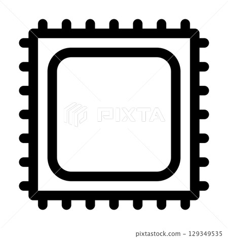 Desktop computer CPU icon. PC hardware component. Outline style. 48x48 px Desktop computer CPU icon. PC hardware component. Outline style. 48x48 px 129349535