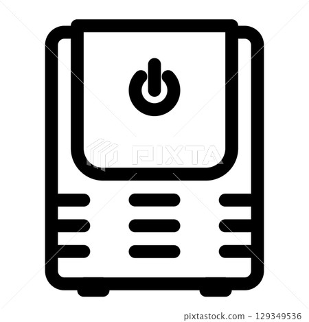 Desktop computer power supply unit. PSU icon. PC hardware component. Outline style. 48x48 px 129349536