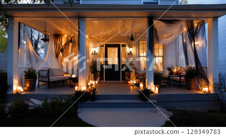 Halloween Halloween with orange pumpkin, beautiful background for advertising, fun on the scariest night. 129349783