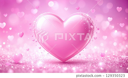 Pink heart background for a romantic Valentine's Day greeting card design Pink heart background for a romantic Valentine's Day greeting card design 129350323