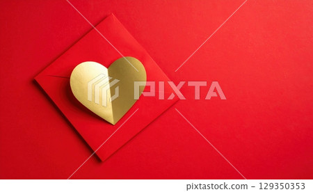 Red hearts symbolize love and romance on a rustic wooden background, perfect for a Valentine's Day design 129350353