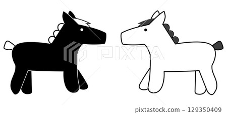 Simple horse icon monochrome 129350409