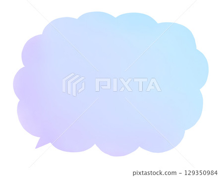 Speech bubble: Watercolor purple and light blue gradient hand-drawn speech bubble 129350984
