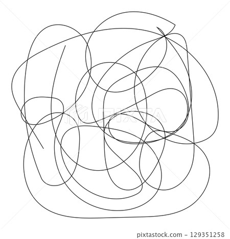 Hand-drawn messy rough doodle lines 129351258