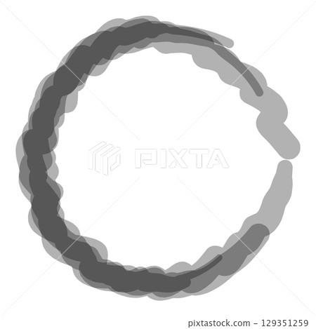 Hand-drawn line circular frame watercolor ink Hand-drawn line circular frame watercolor ink 129351259