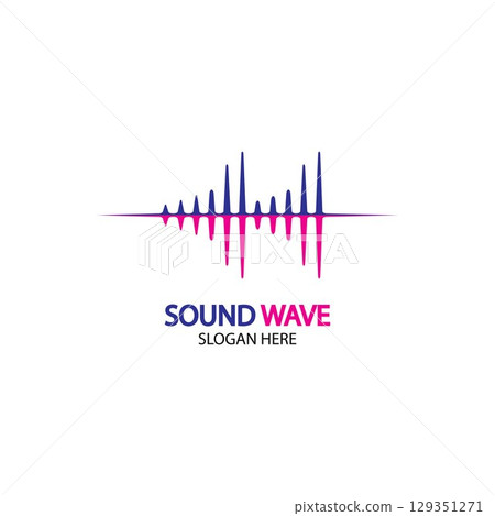 Sound waves vector illustration 129351271
