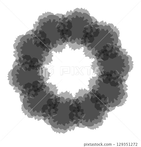 手繪花卉圓框 129351272