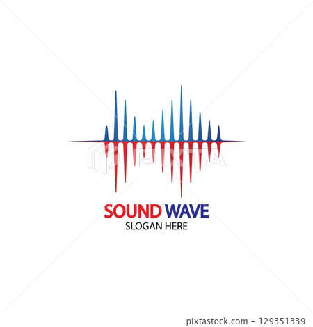 Sound waves vector illustration Sound waves vector illustration 129351339
