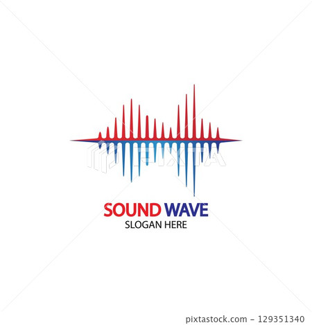 Sound waves vector illustration 129351340