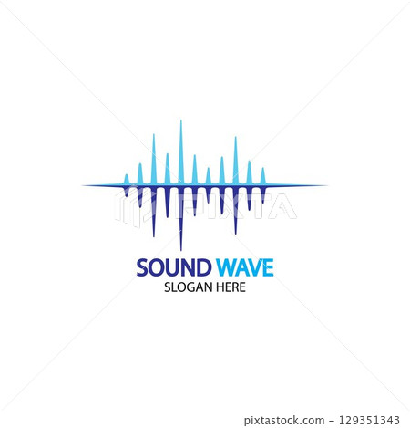 Sound waves vector illustration 129351343
