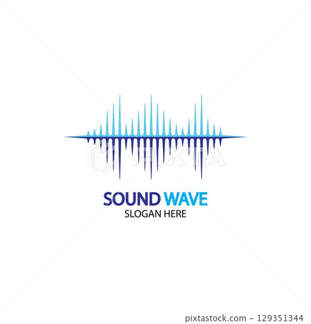 Sound waves vector illustration 129351344