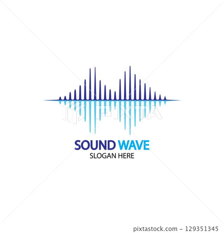 Sound waves vector illustration 129351345