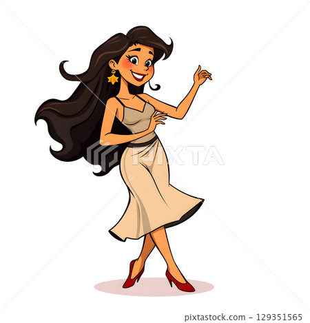 vector pop art cute cartoon character in classic 129351565