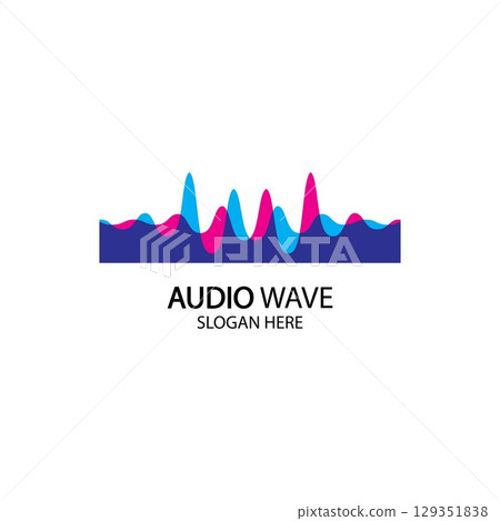 Music Logo concept sound wave, Audio Technology, Abstract Shape 129351838