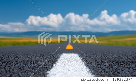 empty road with clouds over road 129352374