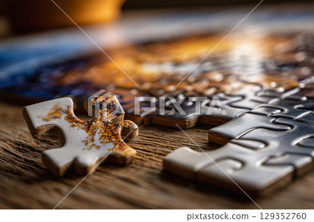 Missing piece fits perfectly in brain-shaped puzzle Missing piece fits perfectly in brain-shaped puzzle 129352760