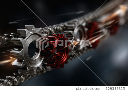 Different sized gears symbolizing interdependent work stages Different sized gears symbolizing interdependent work stages 129352815