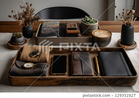 Minimal workspace tools arranged for efficient use 129352827