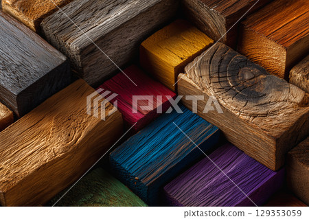 Colorful blocks form an abstract symbol of diversity Colorful blocks form an abstract symbol of diversity 129353059
