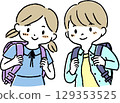 Elementary school boy and girl 129353525