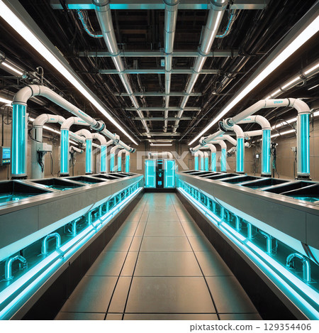 一個具有令人印象深刻的藍光管道的未來網路實驗室 129354406