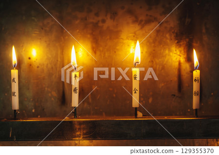 Light of prayer at the Kannon Hall of Chikubushima Hogonji Temple 129355370