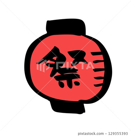 Brush painting of festival lanterns Brush painting of festival lanterns 129355393