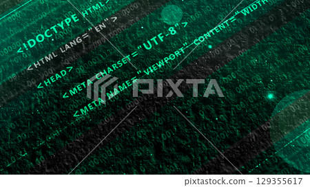 Abstract technology and science background .Code input on monitore screen 129355617